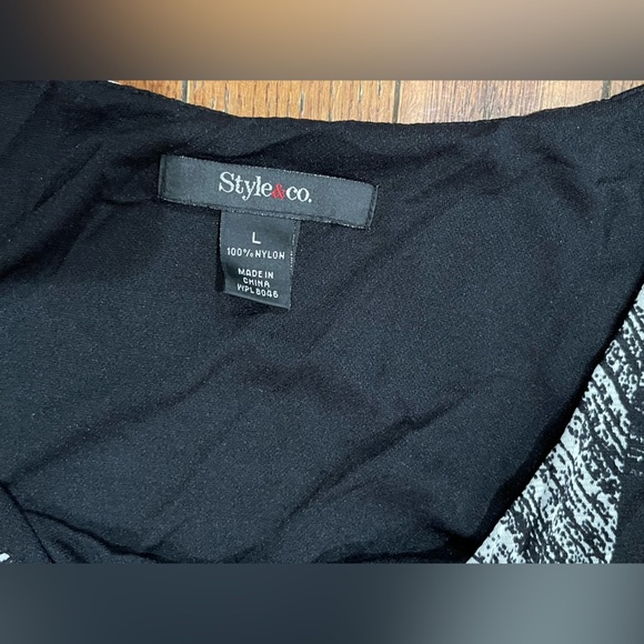 Style & Co. Black and White Patterned Dress - Picture 7 of 9